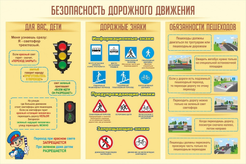 Стенд Безопасность дорожного движения, 1500х1000 мм