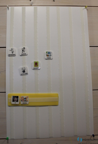 Коммуникативная настенная панель с набором карточек для детского сада